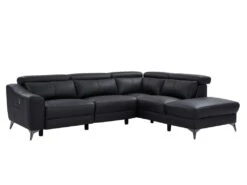 Canapé D'angle Droit Relax électrique En Cuir Noir FORLO 9 Canapé D'angle Droit Relax électrique En Cuir Noir FORLO -Deco.fr Soldes Boutique canape 21019385