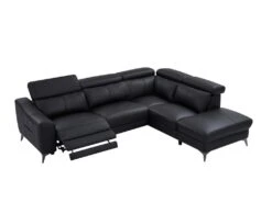 Canapé D'angle Droit Relax électrique En Cuir Noir FORLO 12 Canapé D'angle Droit Relax électrique En Cuir Noir FORLO -Deco.fr Soldes Boutique canape 21019387