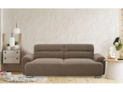 Canapé-lit Clic-clac 3 Places Confort Lucille Tissu Bouclette Taupe -Deco.fr Soldes Boutique canape 21134031