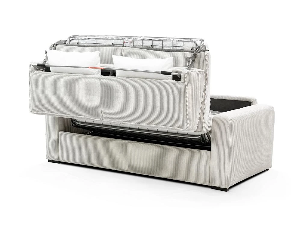 Canapé 4 Places Convertible Express En Velours Côtelé Beige - Couchage 160 Cm - Matelas 18 Cm - MONDOVI 6 Canapé 4 Places Convertible Express En Velours Côtelé Beige - Couchage 160 Cm - Matelas 18 Cm - MONDOVI – Image 6