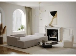 Canapé Angle Gauche Convertible Coffre Velours Taupe 300x174cm -Deco.fr Soldes Boutique canape 21219159