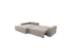 Canapé Angle Gauche Convertible Coffre Velours Taupe 300x174cm -Deco.fr Soldes Boutique canape 21219163