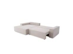 Canapé Angle Gauche Convertible Coffre Velours Côtelé Crème 300x174cm -Deco.fr Soldes Boutique canape 21219301