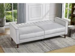 LIVERPOOL - Canapé Convertible En Velours Gris Clair 13 LIVERPOOL - Canapé Convertible En Velours Gris Clair -Deco.fr Soldes Boutique canape 21270173