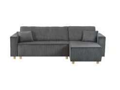 COSY - Canapé Convertible D'angle En Velours Côtelé Gris