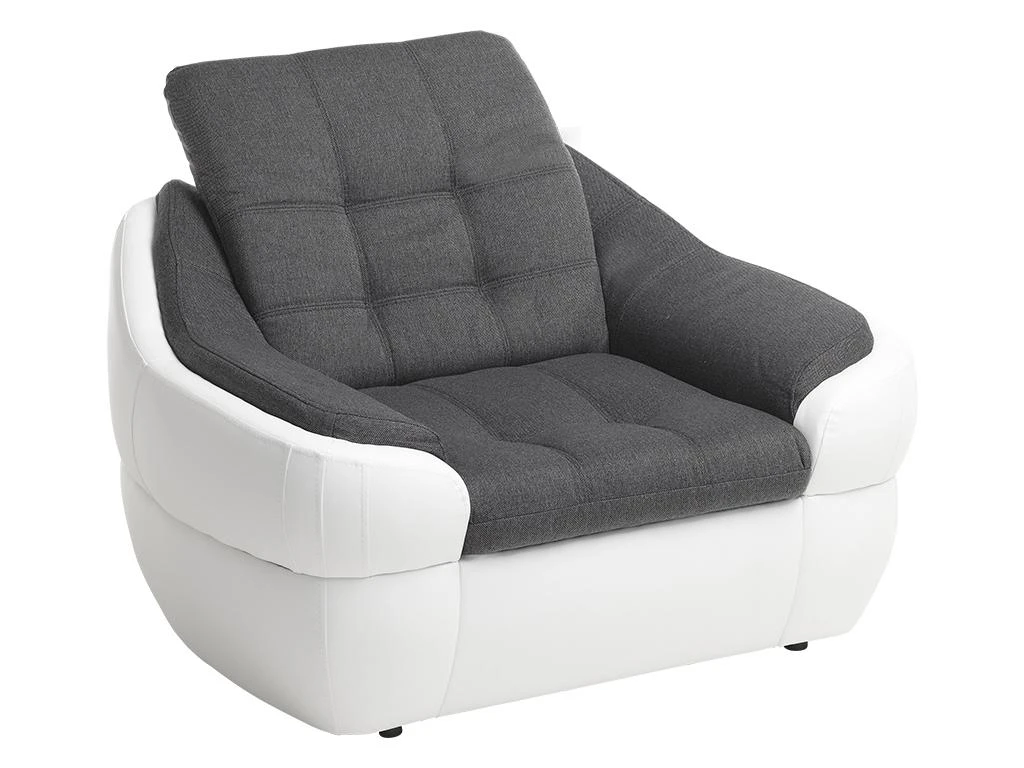 Fauteuil En Tissu Et Simili FAREZ - Bicolore Gris Et Blanc 9 Fauteuil En Tissu Et Simili FAREZ - Bicolore Gris Et Blanc – Image 9