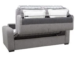 Canapé 4 Places Convertible Express En Tissu Gris - Matelas 14 Cm - Couchage 160cm - BEVIS -Deco.fr Soldes Boutique canape 2145911