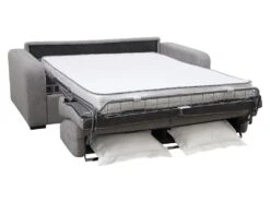 Canapé 4 Places Convertible Express En Tissu Gris - Matelas 14 Cm - Couchage 160cm - BEVIS -Deco.fr Soldes Boutique canape 2145915