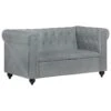 Canapé Chesterfield à 2 Places Gris Cuir Véritable -Deco.fr Soldes Boutique canape 21990743