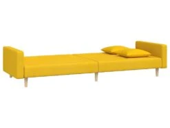 Canapé-lit à 2 Places Avec Deux Oreillers Jaune Tissu -Deco.fr Soldes Boutique canape 21991819