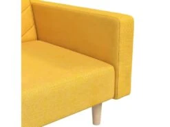 Canapé-lit à 2 Places Avec Deux Oreillers Jaune Tissu -Deco.fr Soldes Boutique canape 21991825