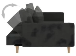 Canapé-lit à 2 Places Avec Deux Oreillers Noir Tissu -Deco.fr Soldes Boutique canape 21993383