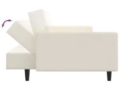 Canapé-lit à 2 Places Avec Repose-pied Crème Similicuir -Deco.fr Soldes Boutique canape 21994721