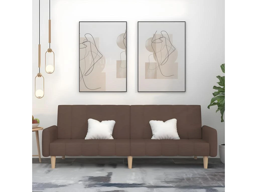 Canapé-lit à 2 Places Taupe Tissu 1 Canapé-lit à 2 Places Taupe Tissu