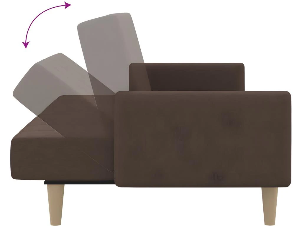 Canapé-lit à 2 Places Taupe Tissu 6 Canapé-lit à 2 Places Taupe Tissu – Image 6