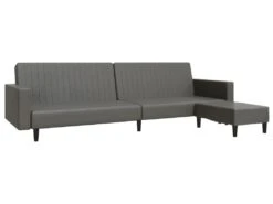Canapé-lit à 2 Places Avec Repose-pied Gris Similicuir 12 Canapé-lit à 2 Places Avec Repose-pied Gris Similicuir -Deco.fr Soldes Boutique canape 21994911
