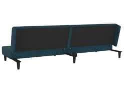 Canapé-lit 2 Places 2 Oreillers Et Repose-pied Bleu Velours -Deco.fr Soldes Boutique canape 21995155