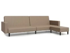 Canapé-lit à 2 Places Avec Repose-pied Cappuccino Similicuir -Deco.fr Soldes Boutique canape 21995845