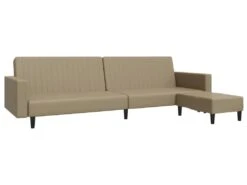 Canapé-lit à 2 Places Avec Repose-pied Cappuccino Similicuir -Deco.fr Soldes Boutique canape 21995847