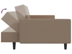 Canapé-lit à 2 Places Avec Repose-pied Cappuccino Similicuir -Deco.fr Soldes Boutique canape 21995855