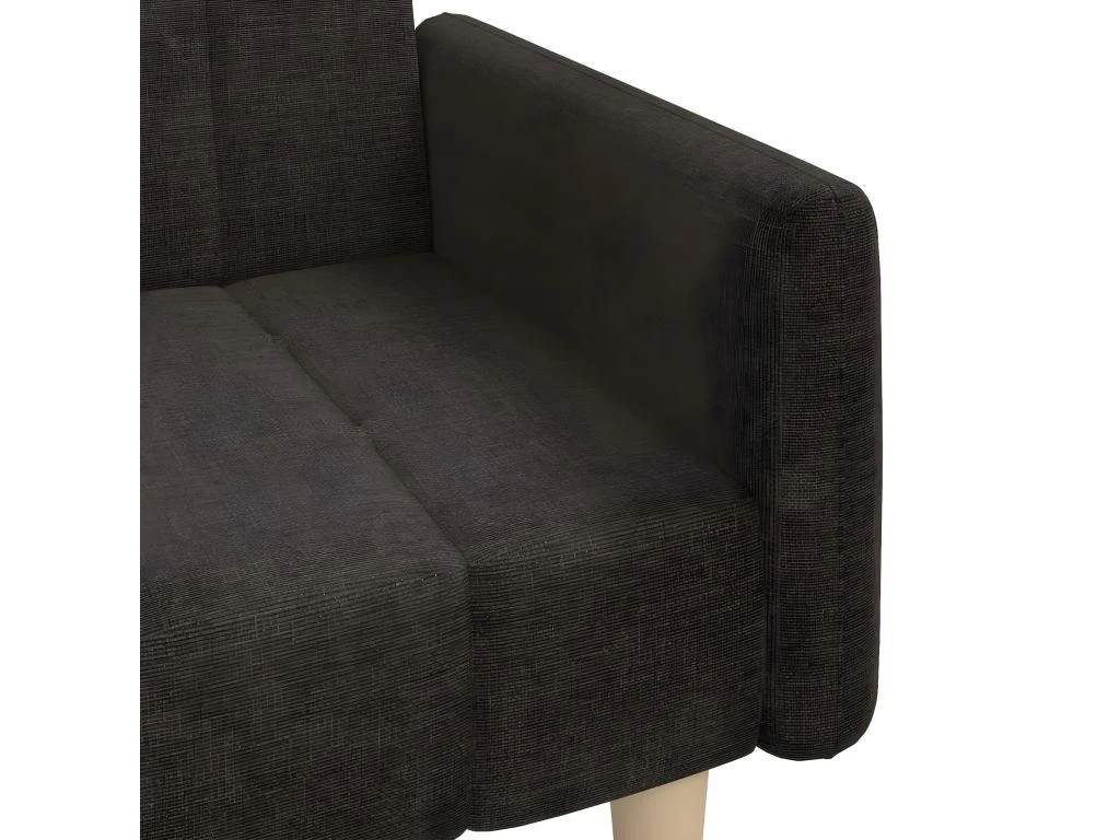 Canapé-lit à 2 Places Marron Foncé Tissu 9 Canapé-lit à 2 Places Marron Foncé Tissu – Image 9