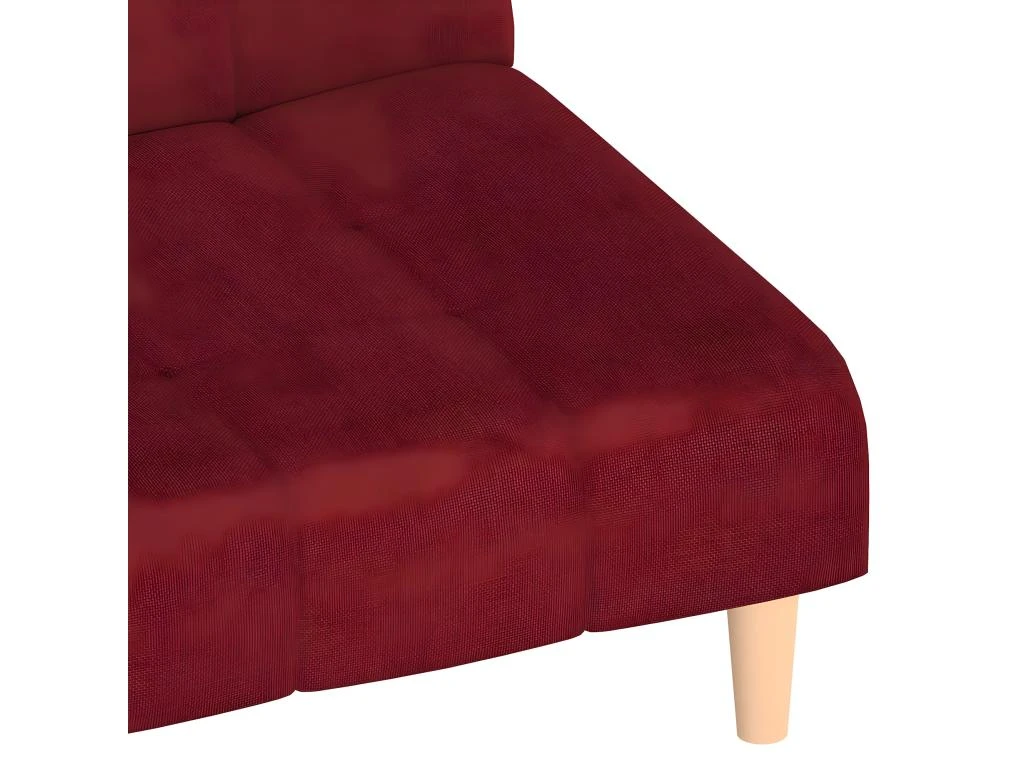 Canapé-lit à 2 Places Rouge Bordeaux Tissu 9 Canapé-lit à 2 Places Rouge Bordeaux Tissu – Image 9