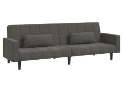 Canapé-lit à 2 Places Avec Deux Oreillers Gris Foncé Velours -Deco.fr Soldes Boutique canape 21998001