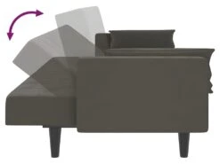 Canapé-lit à 2 Places Avec Deux Oreillers Gris Foncé Velours -Deco.fr Soldes Boutique canape 21998011