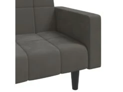 Canapé-lit à 2 Places Avec Deux Oreillers Gris Foncé Velours -Deco.fr Soldes Boutique canape 21998013