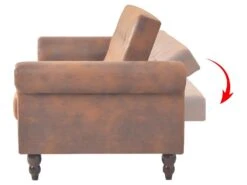 Canapé-lit Convertible Avec Accoudoir Daim Synthétique Marron 13 Canapé-lit Convertible Avec Accoudoir Daim Synthétique Marron -Deco.fr Soldes Boutique canape 21998241