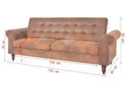 Canapé-lit Convertible Avec Accoudoir Daim Synthétique Marron 18 Canapé-lit Convertible Avec Accoudoir Daim Synthétique Marron -Deco.fr Soldes Boutique canape 21998251