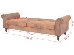 Canapé-lit Convertible Avec Accoudoir Daim Synthétique Marron 19 Canapé-lit Convertible Avec Accoudoir Daim Synthétique Marron -Deco.fr Soldes Boutique canape 21998253