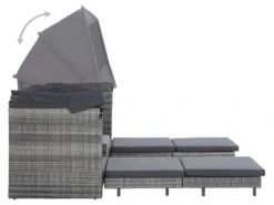 Canapé-lit Extensible 3 Places Avec Toit Résine Tressée Gris 13 Canapé-lit Extensible 3 Places Avec Toit Résine Tressée Gris -Deco.fr Soldes Boutique canape 22001643