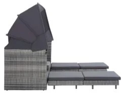 Canapé-lit Extensible 3 Places Avec Toit Résine Tressée Gris 14 Canapé-lit Extensible 3 Places Avec Toit Résine Tressée Gris -Deco.fr Soldes Boutique canape 22001645