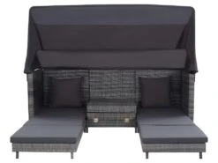 Canapé-lit Extensible 3 Places Avec Toit Résine Tressée Gris 15 Canapé-lit Extensible 3 Places Avec Toit Résine Tressée Gris -Deco.fr Soldes Boutique canape 22001647