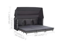 Canapé-lit Extensible 3 Places Avec Toit Résine Tressée Gris 17 Canapé-lit Extensible 3 Places Avec Toit Résine Tressée Gris -Deco.fr Soldes Boutique canape 22001651