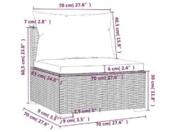 Canapé 3 Places Avec Coussins Noir Résine Tressée -Deco.fr Soldes Boutique canape 22005073