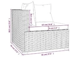 Canapé 3 Places Avec Coussins Noir Résine Tressée -Deco.fr Soldes Boutique canape 22005075