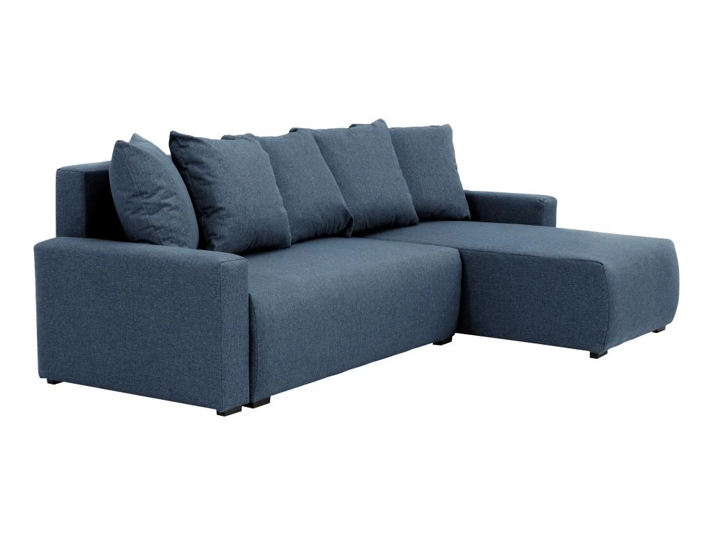 Canapé D'angle Convertible Et Réversible En Tissu Bleu LADAZIA 2 Canapé D'angle Convertible Et Réversible En Tissu Bleu LADAZIA – Image 2