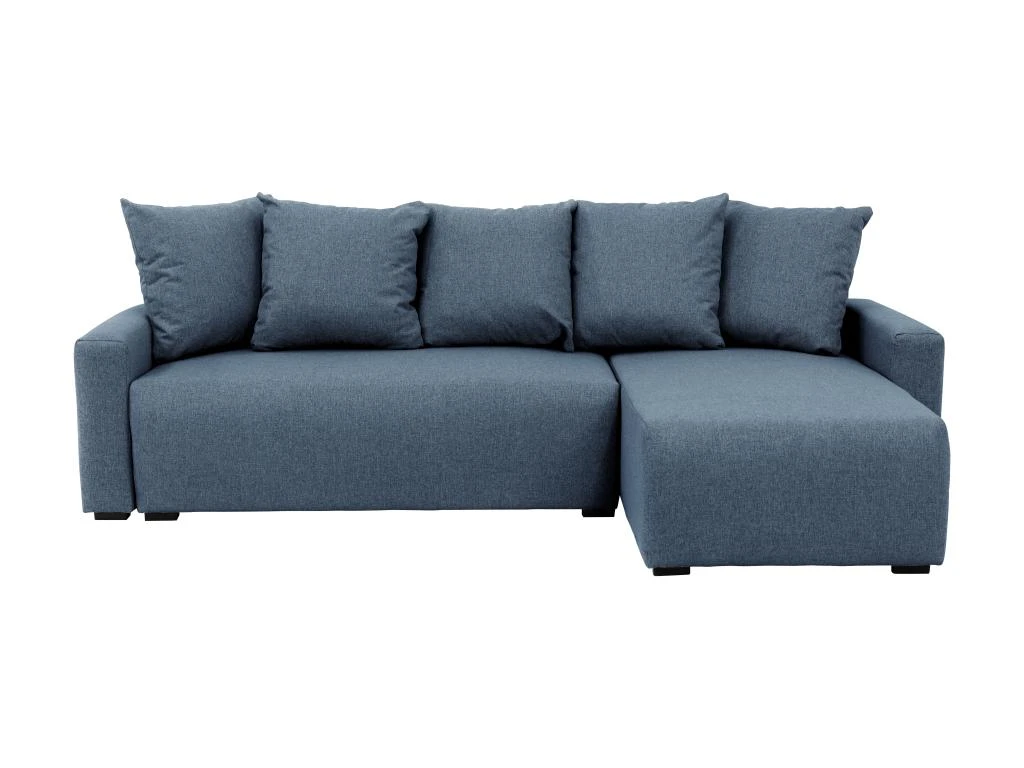 Canapé D'angle Convertible Et Réversible En Tissu Bleu LADAZIA 3 Canapé D'angle Convertible Et Réversible En Tissu Bleu LADAZIA – Image 3