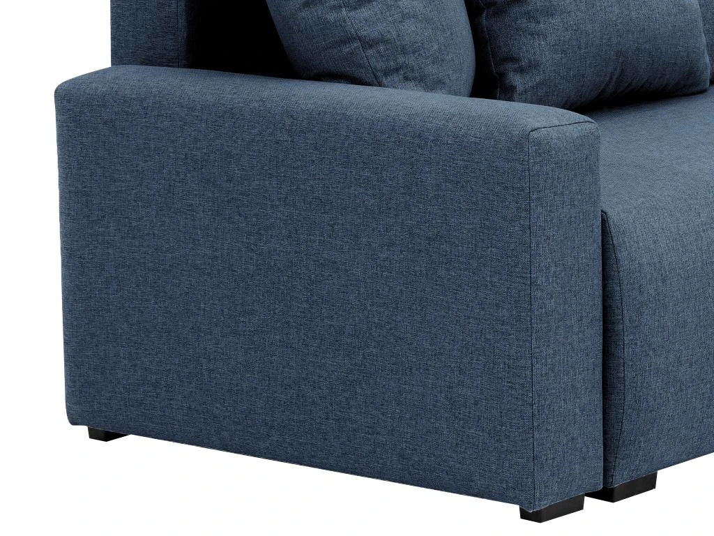 Canapé D'angle Convertible Et Réversible En Tissu Bleu LADAZIA 5 Canapé D'angle Convertible Et Réversible En Tissu Bleu LADAZIA – Image 5