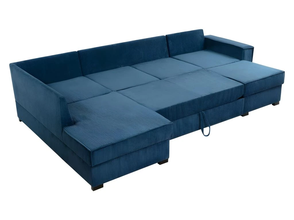 Canapé Panoramique Convertible BERY En Velours Côtelé Beige 4 Canapé Panoramique Convertible BERY En Velours Côtelé Beige – Image 4