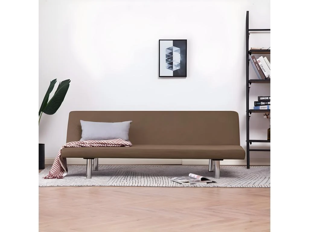 Canapé-lit Taupe PolyestervidaXL Canapé-lit Marron Polyester 1 Canapé-lit Taupe PolyestervidaXL Canapé-lit Marron Polyester