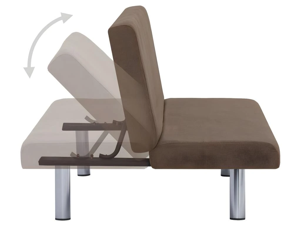 Canapé-lit Taupe PolyestervidaXL Canapé-lit Marron Polyester 4 Canapé-lit Taupe PolyestervidaXL Canapé-lit Marron Polyester – Image 4