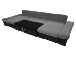 Canapé D'angle Convertible ALON Velours Côtelé Gris -Deco.fr Soldes Boutique canape 22101203