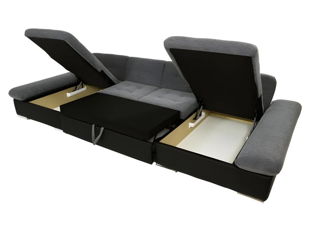 Canapé D'angle Convertible ALON Velours Côtelé Beige 2 Canapé D'angle Convertible ALON Velours Côtelé Beige – Image 2