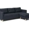 Marino Canapé BA4, Chaise Longue Droite Ou Gauche En Velours, Noir. -Deco.fr Soldes Boutique canape 22104289