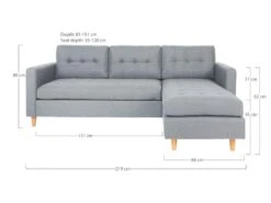 Marino Canapé BA4, Chaise Longue Droite Ou Gauche En Velours, Noir. -Deco.fr Soldes Boutique canape 22104307