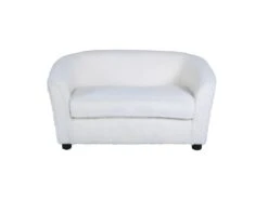 Teddy Sofa 2 Personnes Pour Enfant, Blanc.