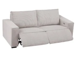 Canapé 3 Places Relax électrique En Velours Cotelé Gris Clair AMELIO -Deco.fr Soldes Boutique canape 22150915